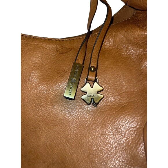 Lucky Brand Loredo Fringed Leather Boho Hobo Tote - Picture 6 of 11